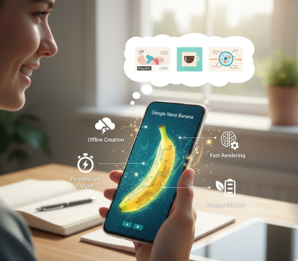 AI-generated banana illustration using Google Nano Banana image tool