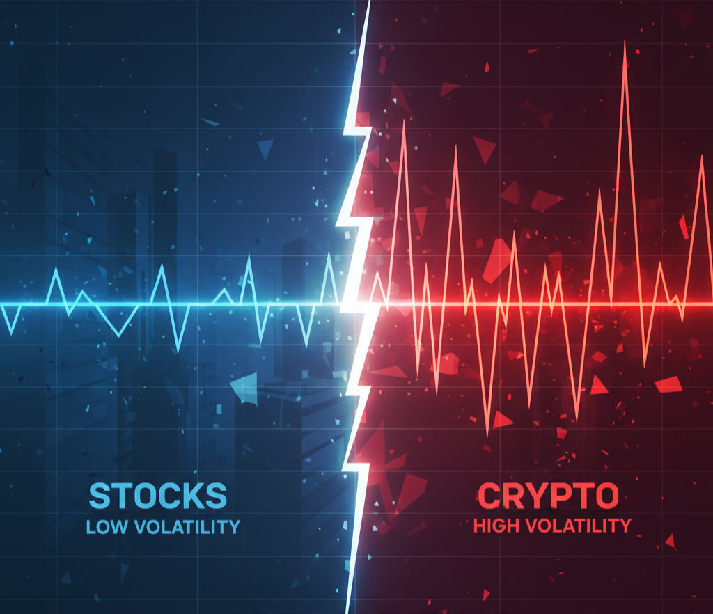 Stocks vs Crypto volatility 2025