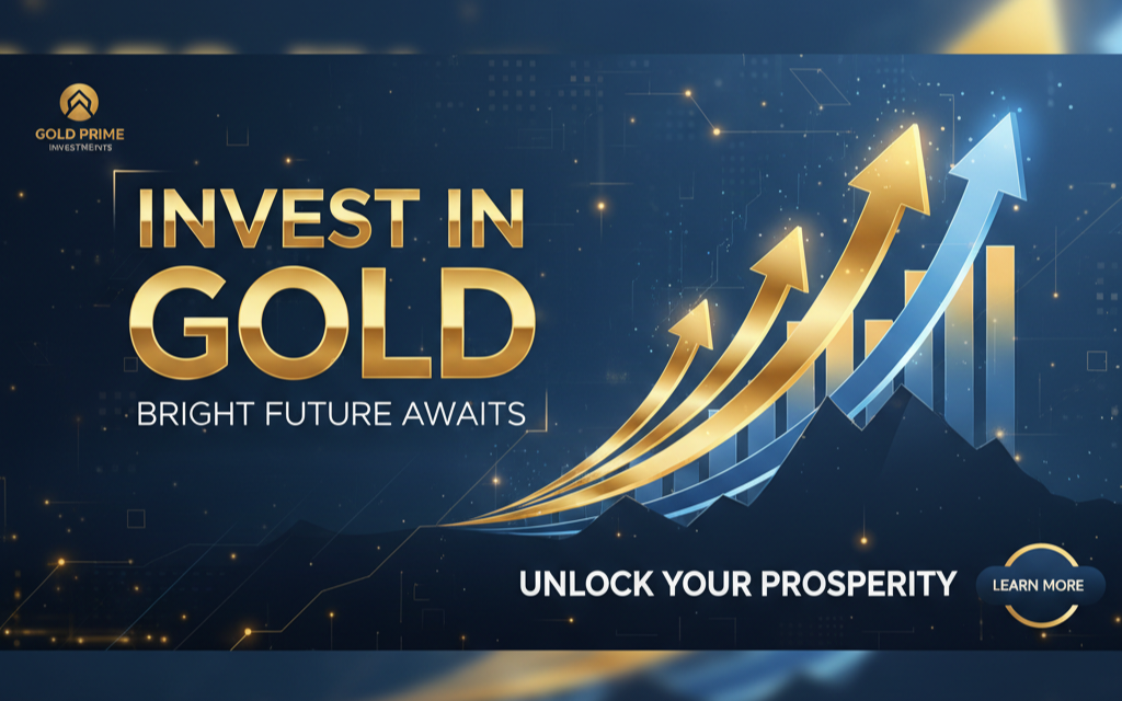 Gold Price Today call-to-action graphic with upward arrows and opportunity framing